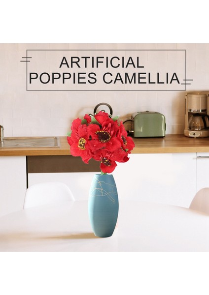 Yüksek Kaliteli Ipek Haşhaş Kamelya 5 cm 60 Adet/grup Yapay Çiçekler Mısır Haşhaş El Yapımı Küçük Düğün Dekorasyon (Kırmızı) (Yurt Dışından) modelleri