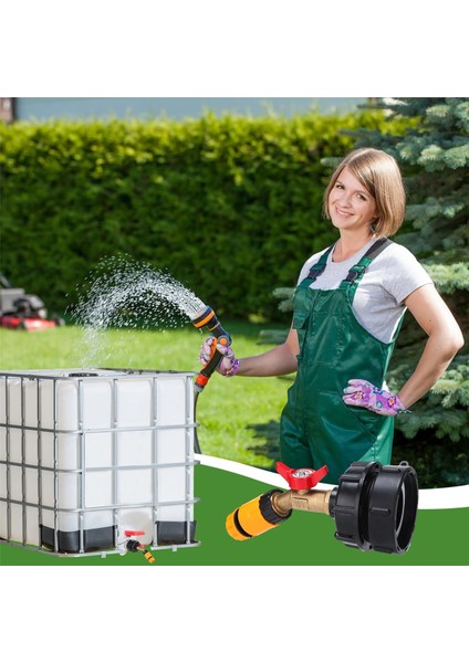 Ibc Tote Su Tankı Adaptörü - 275-330 Galon Ibc Tote Tankı Için Ince Dişli Bağlantı Parçası, Sızdırmaz Sağlam Pirinç Musluk Vanası (Yurt Dışından) modelleri