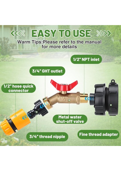 Ibc Tote Su Tankı Adaptörü - 275-330 Galon Ibc Tote Tankı Için Ince Dişli Bağlantı Parçası, Sızdırmaz Sağlam Pirinç Musluk Vanası (Yurt Dışından) fırsatları