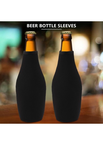 6 Paket Bira Şişesi Soğutucu Kollu Içecek Soğuk Tutmak Fermuarlı Ekstra Kalın Neopren Yalıtımlı Kol Kapağı Siyah (Yurt Dışından) fiyatları