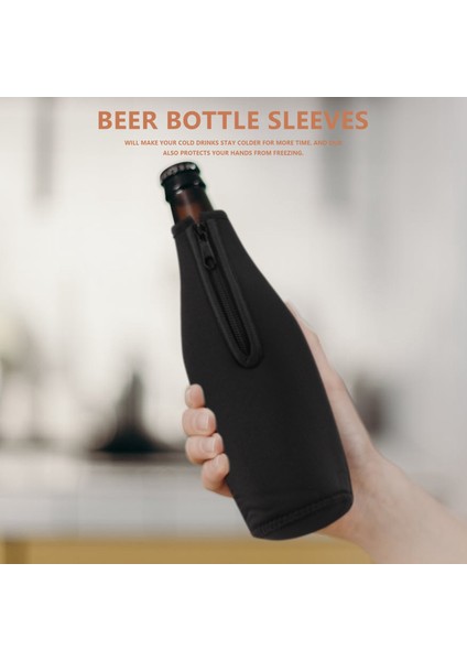6 Paket Bira Şişesi Soğutucu Kollu Içecek Soğuk Tutmak Fermuarlı Ekstra Kalın Neopren Yalıtımlı Kol Kapağı Siyah (Yurt Dışından) modelleri