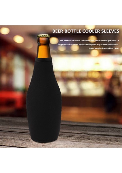 6 Paket Bira Şişesi Soğutucu Kollu Içecek Soğuk Tutmak Fermuarlı Ekstra Kalın Neopren Yalıtımlı Kol Kapağı Siyah (Yurt Dışından) fırsatları