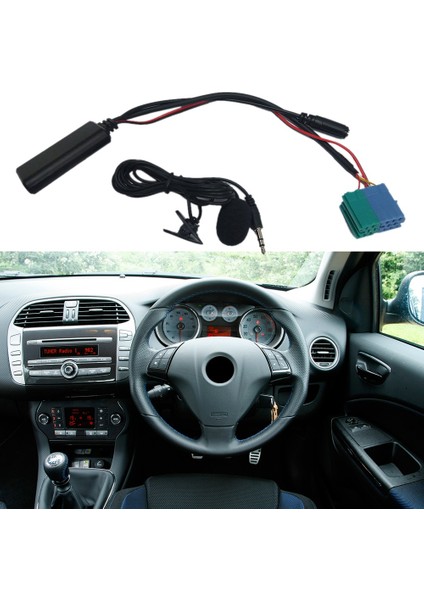 Araç Kablosuz Bluetooth Ses Adaptörü Modülü Aux Kablosu Bt5.0 Mıc ile Kit Cavo Fiat Bravo Vısteon Radyo 2007 (Yurt Dışından) modelleri