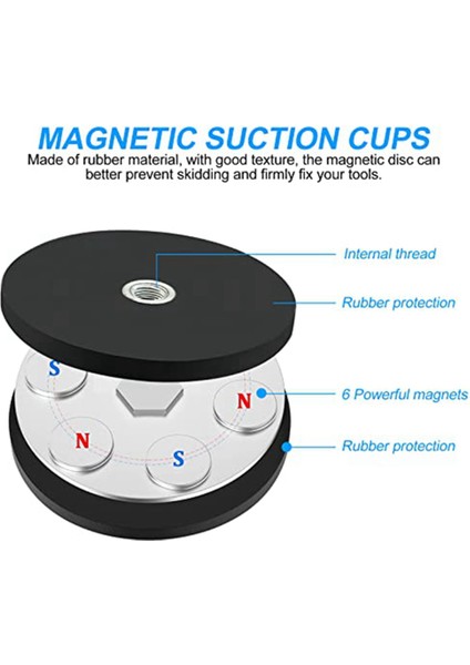 8 Paket Kauçuk Kaplamalı Mıknatıs Neodimyum Mıknatıs Tabanı Kauçuk Kaplama ile Ø 43MM Çizilmez Mıknatıs M6 Erkek Konu Siyah (Yurt Dışından) modelleri