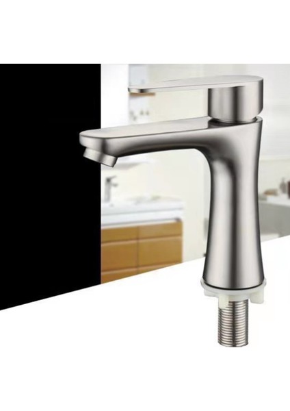 Havza Lavabo Banyo Musluğu Tezgah Üstü Tek Soğuk Su Havza Musluğu Tuvalet Musluğu Paslanmaz Çelik Küçük Bel (Yurt Dışından) indirimleri