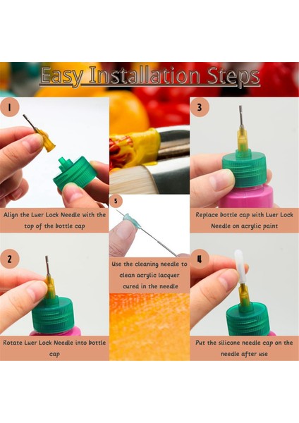 Hassas Aplikatör Şişe Kapakları - 2 Onsluk Akrilik Boya Şişesi Için Hassas Uçlu Aplikatör Şişe Kapakları, 8 Kapak (Yurt Dışından) fırsatları