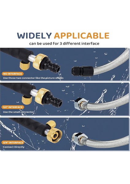 Bahçe Hortumu Için Yüksek Basınçlı Jet Nozullu Güç Yıkama Çubuğu, 3 Farklı Nozul ve Hortum Hızlı Bağlantı Parçaları ile (Yurt Dışından) modelleri