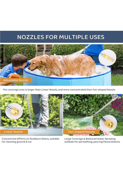 Bahçe Hortumu Için Yüksek Basınçlı Jet Nozullu Güç Yıkama Çubuğu, 3 Farklı Nozul ve Hortum Hızlı Bağlantı Parçaları ile (Yurt Dışından) fırsatları