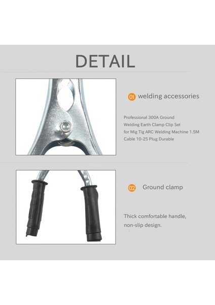 Profesyonel 300A Zemin Kaynak Topraklama Kelepçesi Klip Seti Mig Tig Arc Kaynak Makınesi 1.5 M Kablo 10-25 Fiş Dayanıklı (Yurt Dışından) fırsatları
