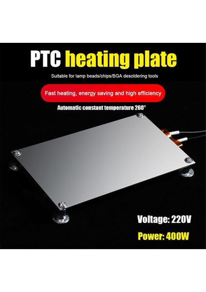 400W Ptc Isıtma Plakası Çip Bga Lehimleme Topu Bölünmüş Alüminyum LED Sökücü Kaynak Istasyonu Yıkım Panosu Aletleri, 220V (Yurt Dışından) modelleri