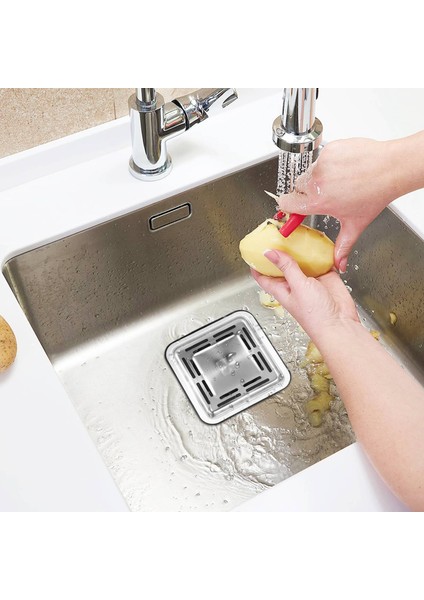Paslanmaz Çelik Kare Lavabo Süzgeci Fiş Mutfak Lavabo Drenaj Örgü Stoper Sepet Süzgeç Atık Fiş Mutfak Aletleri (Yurt Dışından) fırsatları