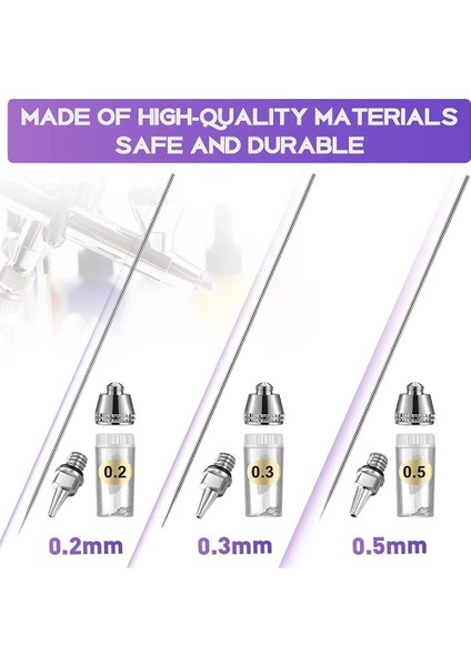 Airbrush Temizleme Kiti, Airbrush Nozul Kapağı Kiti ve Airbrush Iğne Parçaları, Airbrush Püskürtücü Aksesuarları 0.2/0.3/0.5 mm (Yurt Dışından) indirimleri