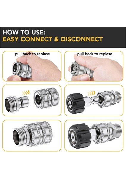 Basınçlı Yıkayıcı Adaptör Seti, Hızlı Bağlantı Kiti, M22 Döner Bağlantı 3/8 Inç Hızlı Bağlantı, 3/4 Inç Hızlı Bağlantı (Yurt Dışından) fırsatları