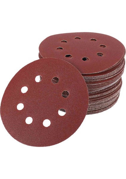 50 Adet 5 Inç 125MM Yuvarlak Zımpara Sekiz Delikli Disk Kum Sayfaları Grit 40/60/80/120/240 Kanca ve Döngü Zımpara Diski Lehçe (Yurt Dışından)