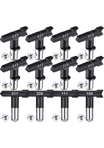 12 Adet Sprey Uçları Havasız Boya Püskürtme Ucu Havasız Nozullar Havasız Püskürtme Makinesi Için Boya Ucu Boya Aksesuarları (Yurt Dışından)