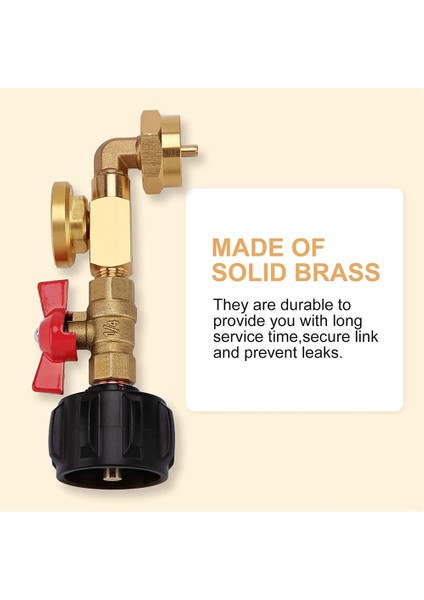 Qcc1 Propan Tank Göstergeli Propan Dolum Dirsek Adaptörü, Açma-Kapama Kontrol Valfli 90 Derece Propan Doldurma Adaptörü (Yurt Dışından) fırsatları