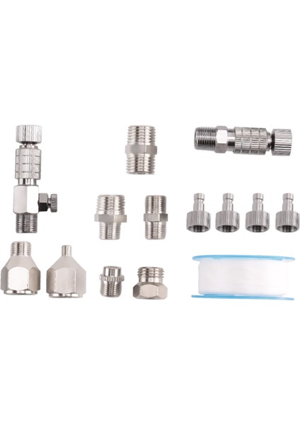 14 Adet Airbrush Adaptör Seti, Airbrush Hızlı Bırakma Bağlantı Elemanları, Airbrush Adaptör Kiti Montaj Konnektör Kiti (Yurt Dışından)