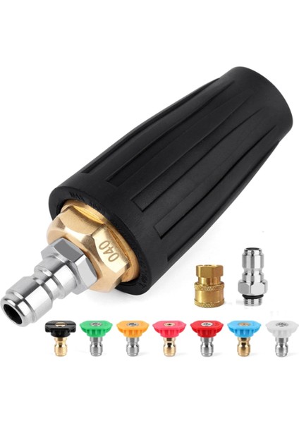 Basınçlı Yıkama Turbo Nozulu, 1/4ın + 3/8ın Hızlı Bağlantılı Döner Basınçlı Yıkama Nozulları, 7 Elektrikli Yıkama Nozulu Ipuçları (Yurt Dışından)