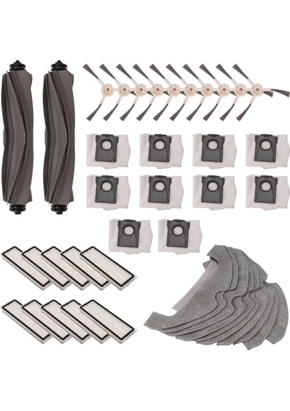 Dreame D10 Plus Gen 2 RLD32GD Yedek Parça Aksesuarları Ana Yan Fırça Hepa Filtre Paspas Bezi Toz Torbası (Yurt Dışından)