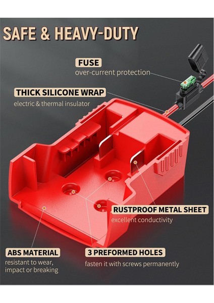 Milwaukee M18 Akü Için Güç Tekerleği Adaptörü, Kablo Demeti Konnektörlü Peg-Perego Milwaukee Akü Adaptörü (Yurt Dışından) indirimleri