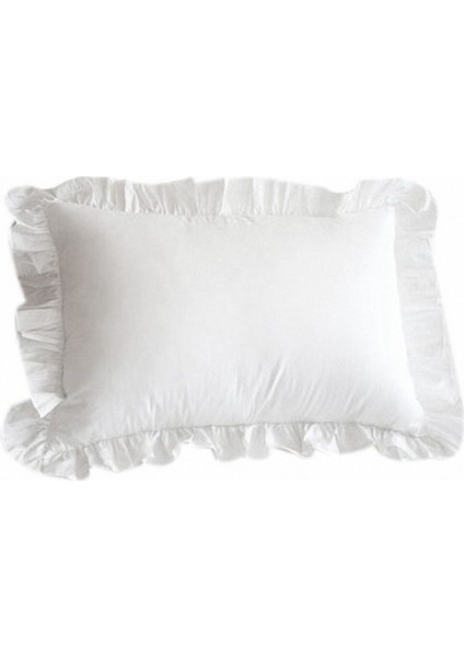 %100 Pamuk Fırfırlı Yastık Kılıfı Fırfırlı Yastık Kılıfı Beyaz Yastık Kılıfı (Yurt Dışından)