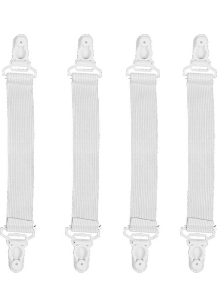 4 Adet Ev Beyaz Elastik Yatak Çarşaf Tutucu Klipsleri (Yurt Dışından)