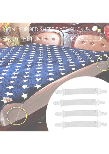 4 Adet Ev Beyaz Elastik Yatak Çarşaf Tutucu Klipsleri (Yurt Dışından) modelleri