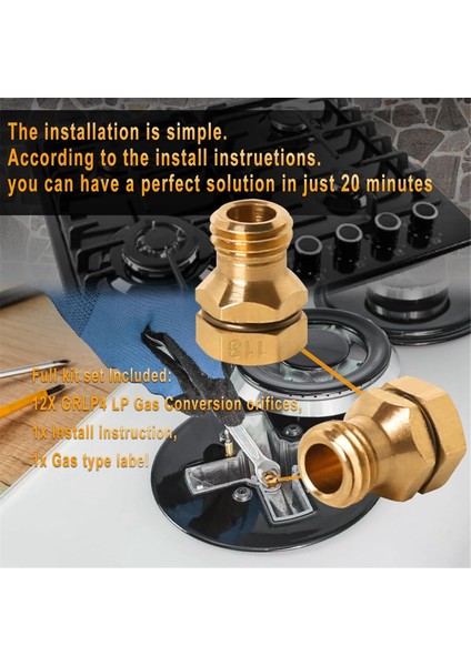 Grlp4 Lp Dönüşüm Kiti, Propan Deliği, Gazdan Propana Dönüşüm Kiti, Pirinç, Frigidaire Kenmore Electrolux Ocağı Için (Yurt Dışından) modelleri