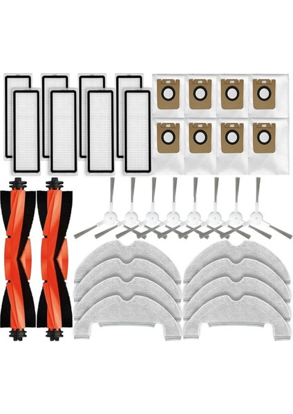 Dreame Bot D10 Plus, Z10 Pro, L10 Plus Robot Vakum Yedek Parçalar Ana Yan Fırça Hepa Filtre Paspas Toz Torbası (Yurt Dışından)