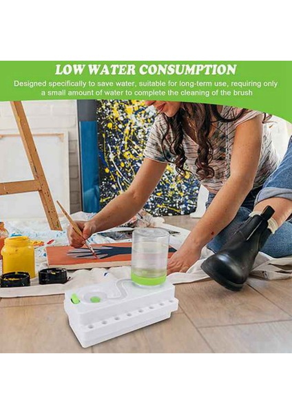 Boya Fırçası Temizleyici, Akan Su Döngüsü Boya Fırçası Durulayıcımız (Beyaz Pembe) ile Boya Fırçalarınızı Zahmetsizce Temizleyin (Yurt Dışından) fırsatları