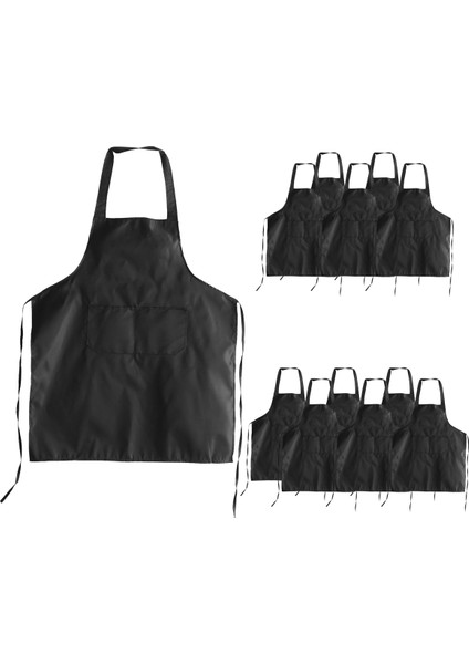 12 Paket Önlük - Unisex Siyah Önlük Toplu 2 Geniş Cepli Makinede Yıkanabilir Mutfak El Sanatları Bekü Çizimi (Yurt Dışından) fiyatları