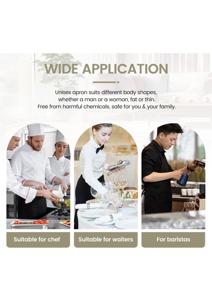 12 Paket Önlük - Unisex Siyah Önlük Toplu 2 Geniş Cepli Makinede Yıkanabilir Mutfak El Sanatları Bekü Çizimi (Yurt Dışından) indirimleri