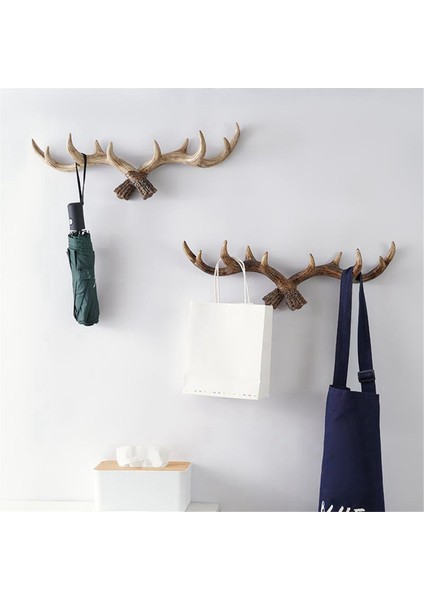 Vintage Geyik Boynuzları Duvar Kancaları - 28CM Duvara Monte Elbise Askısı Askılık Dekoratif Duvar Kancası Için Anahtarlık, B (Yurt Dışından) fırsatları