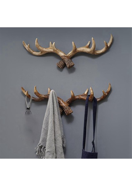 Vintage Geyik Boynuzları Duvar Kancaları - 28CM Duvara Monte Elbise Askısı Askılık Dekoratif Duvar Kancası Için Anahtarlık, B (Yurt Dışından) indirimleri