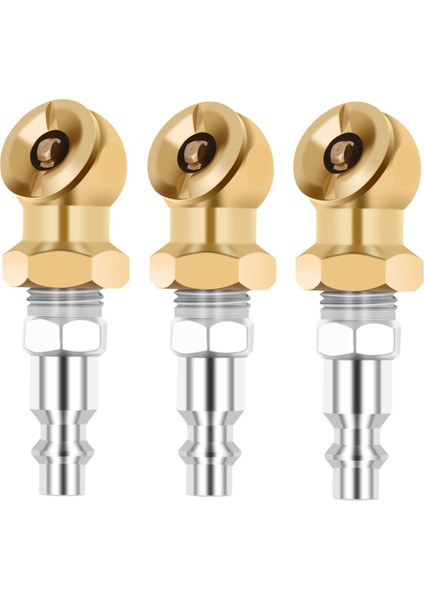 1/4 Inç Taşınabilir Hava Mandreni Kapalı Pirinç Bilyalı Şişirme Için Şişirme Göstergesi Kompresör Aksesuarları, 3 Paket (Yurt Dışından)