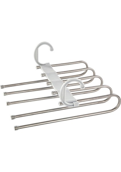 Pantolon Askıları 5 Katmanlar Çok Fonksiyonlu Pantolon Rafı Kaymaz Elbise Dolabı Depolama Organizatör Pantolon Etekler Eşarp (Yurt Dışından)