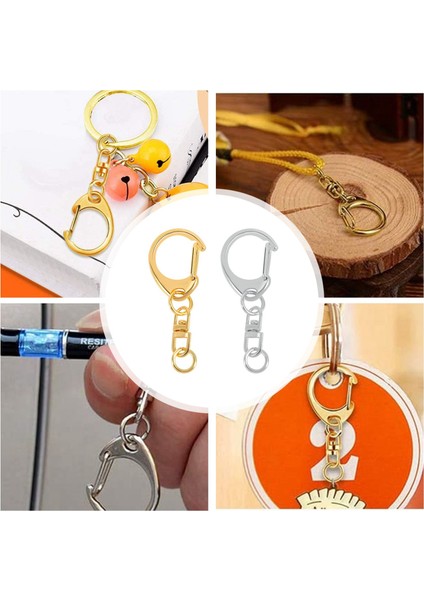 100 Parça D Kanca Anahtarlık Donanım ile Atlama Halkaları, Metal Bölünmüş Anahtarlık Klipleri Zinciri ile Zanaat Charm Yapımı Dıy (Yurt Dışından) modelleri