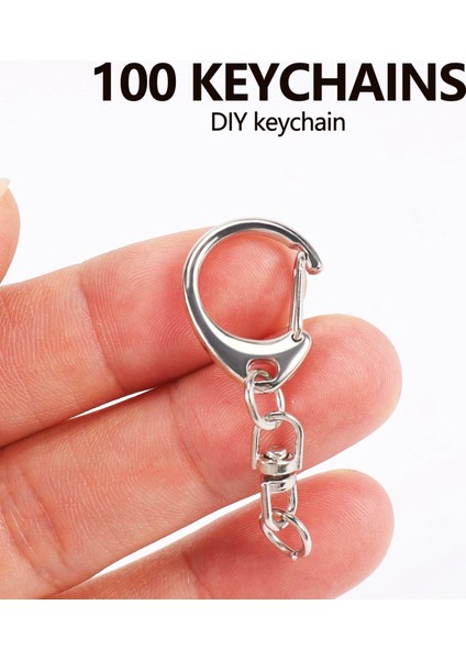 100 Parça D Kanca Anahtarlık Donanım ile Atlama Halkaları, Metal Bölünmüş Anahtarlık Klipleri Zinciri ile Zanaat Charm Yapımı Dıy (Yurt Dışından) fırsatları