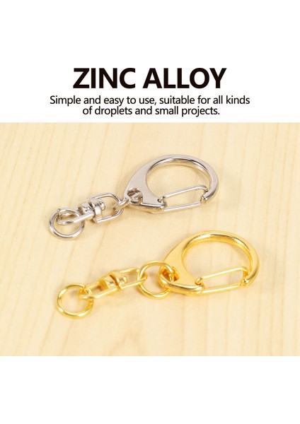 100 Parça D Kanca Anahtarlık Donanım ile Atlama Halkaları, Metal Bölünmüş Anahtarlık Klipleri Zinciri ile Zanaat Charm Yapımı Dıy (Yurt Dışından) indirimleri