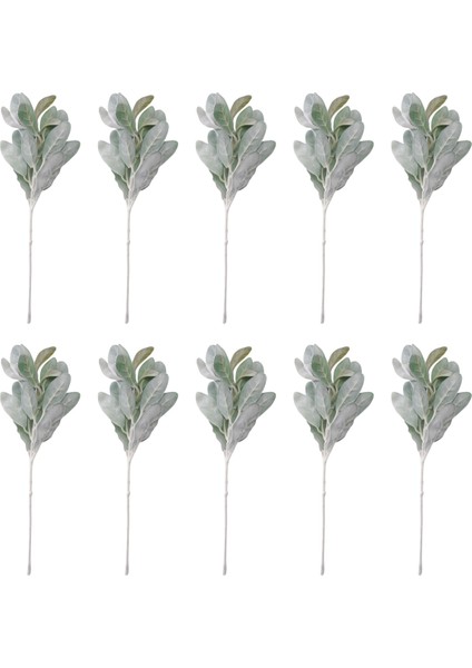 10 Adet Yapay Flok Kuzu Kulak Yaprakları Tozlu Miller Kaynaklanıyor Flok Meşe Yaprakları Kuzu Kulağı Yaprak Ev Düğün Için Dıy (Yurt Dışından)