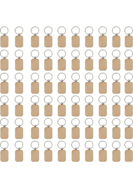 60 Adet Boş Yuvarlak Dikdörtgen Ahşap Anahtarlık Diy Ahşap Anahtarlık Anahtar Etiketi Kazınmış Diy Hediye Olabilir (Yurt Dışından)
