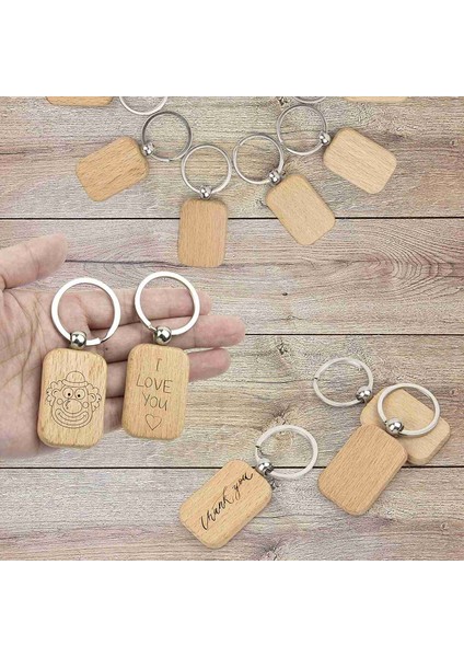 60 Adet Boş Yuvarlak Dikdörtgen Ahşap Anahtarlık Diy Ahşap Anahtarlık Anahtar Etiketi Kazınmış Diy Hediye Olabilir (Yurt Dışından) modelleri