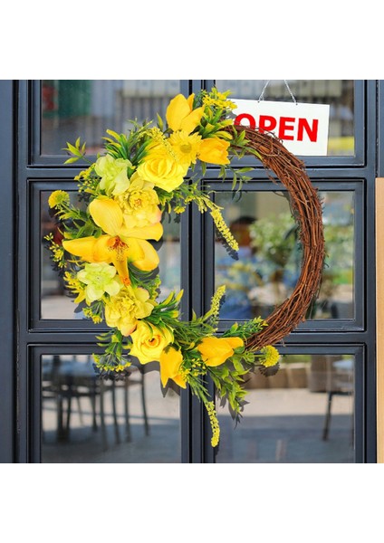 Sarı Çiçek Kapı Çelengi Yapay El Yapımı Çelenk Bahar Ön Kapı Dekoru Birçok Oda Için Mevsimlik Kapı (Yurt Dışından) fiyatları