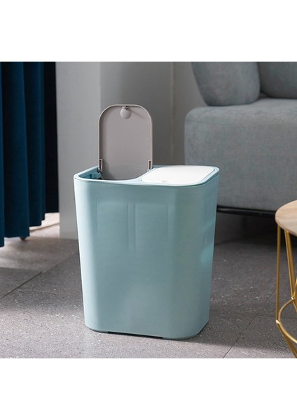 Çöp Kovası Dikdörtgen Plastik Butonlu Çift Bölmeli 12 Litre Geri Dönüşüm Çöp Kutusu Çöp Kovası-Gri (Yurt Dışından) fiyatları