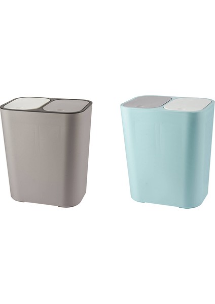 Çöp Kovası Dikdörtgen Plastik Butonlu Çift Bölmeli 12 Litre Geri Dönüşüm Çöp Kutusu Çöp Kovası-Gri (Yurt Dışından) modelleri