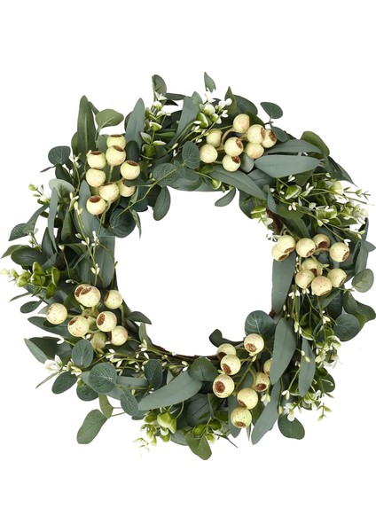 Ön Kapı Için 20 Inç Çelenkler, Ön Kapı Için Bahar Çelenkleri Için Yeşil Okaliptüs Çelenk, Kır Çiçekleri ile Çelenk (Yurt Dışından)