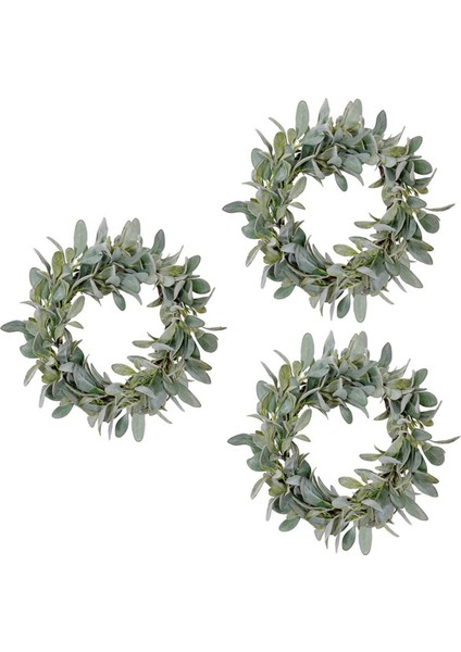 Adet Bahar Kuşlu Kuzu Kulağı Çelengi, Yıl Boyu Her Gün Kullanılabilen Yeşillik Çelengi, Asma Tabanı ve Yeşil Yapraklar (Yurt Dışından)