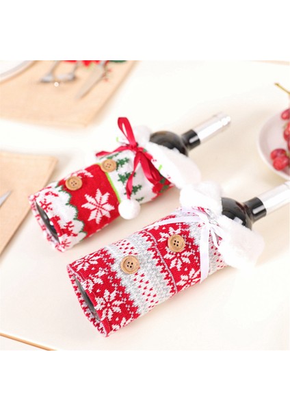 Noel Şarap Şişesi Çantası, Noel Şarap Şişesi Çantaları, Şarap Şişesi Elbise Dekoru, Noel Masası Için Mükemmel Şişe Dekoru (Yurt Dışından) modelleri