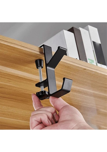 Adet Ayarlanabilir Masa Yan Kancası, Oyuncu Kulaklığı Masa Askısı Sırt Çantası Depolama, Delme Olmadan Kanca Standı, Siyah (Yurt Dışından) modelleri