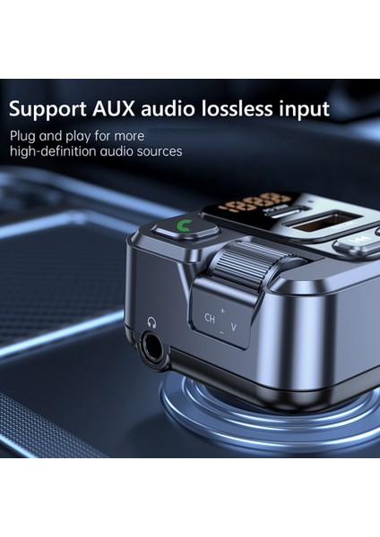 Araç Fm Verici Modülatör Bluetooth Araç Mp3 Çalar Aux Ses Alıcısı USB Tip C PD30W Araç Şarj Cihazı Handsfree (Yurt Dışından)